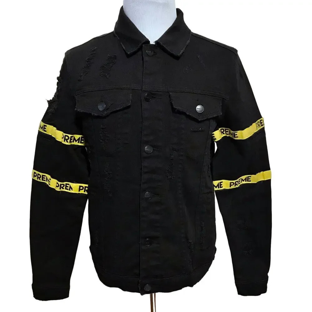 Preme NWOT Black Wash Jean Jacket Men M